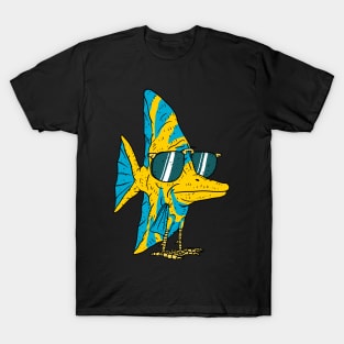 chicken fish friend. a fish with sunglasses. confused evolution. T-Shirt